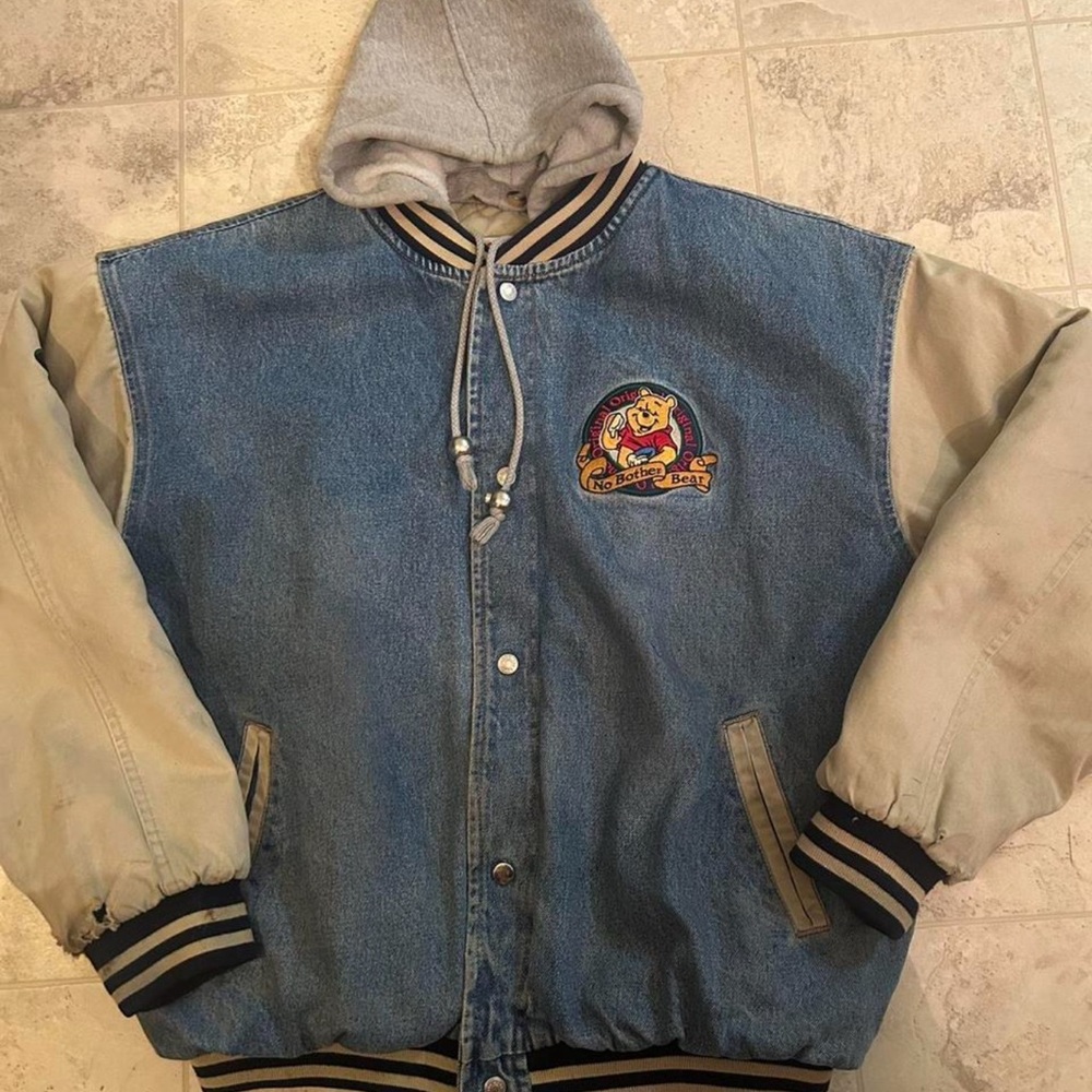 Vintage Disney Winnie The Pooh “No Bother Bear” Varsity Jacket